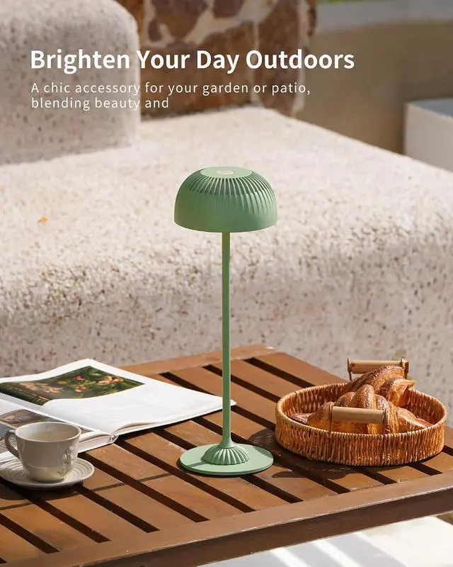 Alt view image 4 of 7 - Cordless Rechargeable LED Table Lamp Green Vela TL02 | IP54
