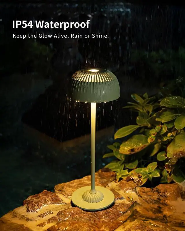 Alt view image 5 of 7 - Cordless Rechargeable LED Table Lamp Green Vela TL02 | IP54