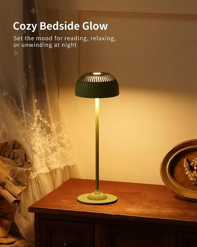 Alt view image 6 of 7 - Cordless Rechargeable LED Table Lamp Green Vela TL02 | IP54