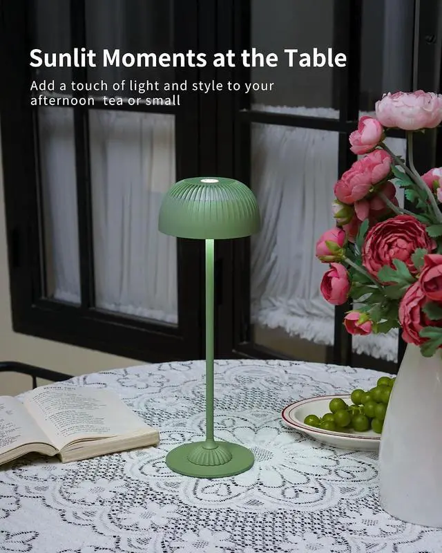Alt view image 7 of 7 - Cordless Rechargeable LED Table Lamp Green Vela TL02 | IP54