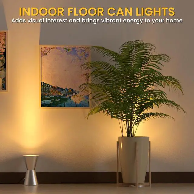 Alt view image 2 of 7 - Uplighting Spotlight Uplights Indoor Floor Can Light with Foot Switch