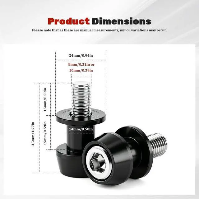 Alt view image 2 of 4 - 2Pcs Motorcycle Swingarm Spool Sliders
