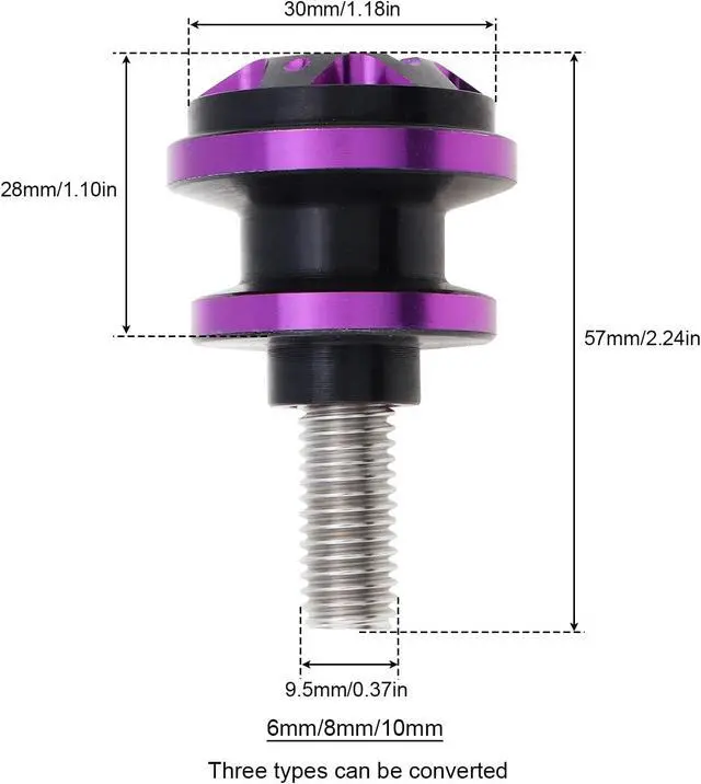 Alt view image 4 of 7 - 2pcs CNC Aluminum Alloy Swing Arm Spools Sliders Stand