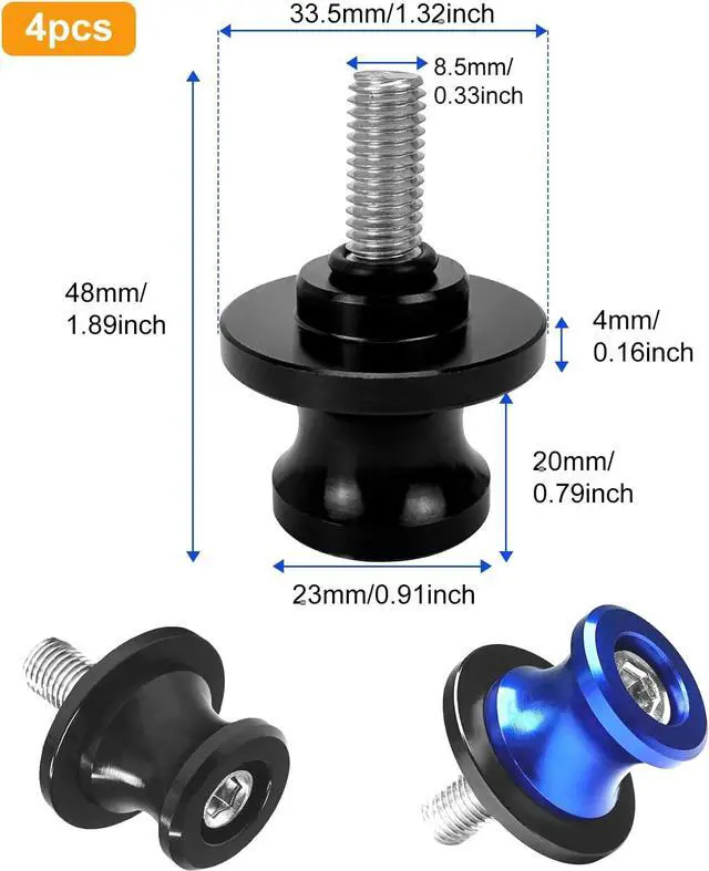 Alt view image 5 of 7 - 4 Pcs Motorcycle Swing Arm Spool