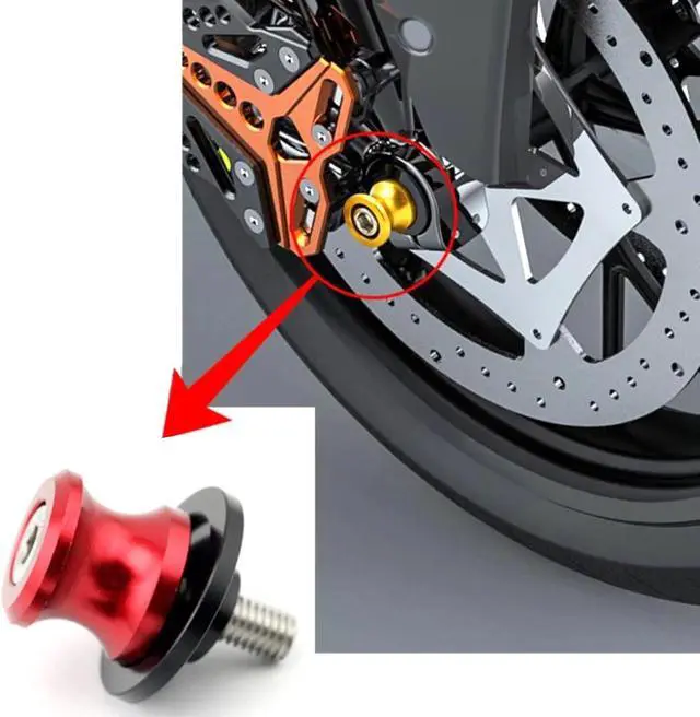 Alt view image 2 of 6 - Swing Arm Spool 2PCS 6/8/10mm Motorcycle CNC Rear Stand Swing