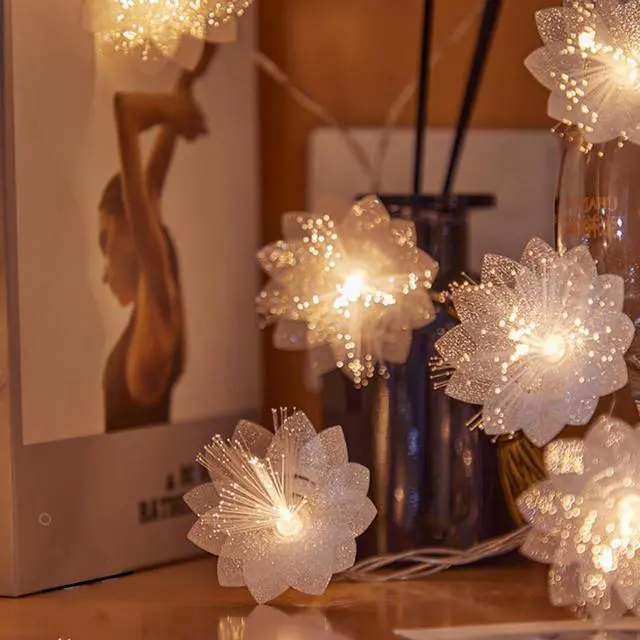 Alt view image 3 of 7 - 20 Warm White LED Indoor White Decorative Flower String