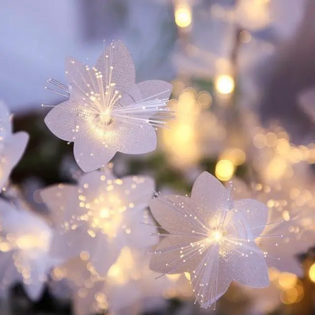 Alt view image 4 of 7 - 20 Warm White LED Indoor White Decorative Flower String