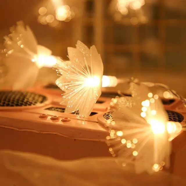 Alt view image 5 of 7 - 20 Warm White LED Indoor White Decorative Flower String