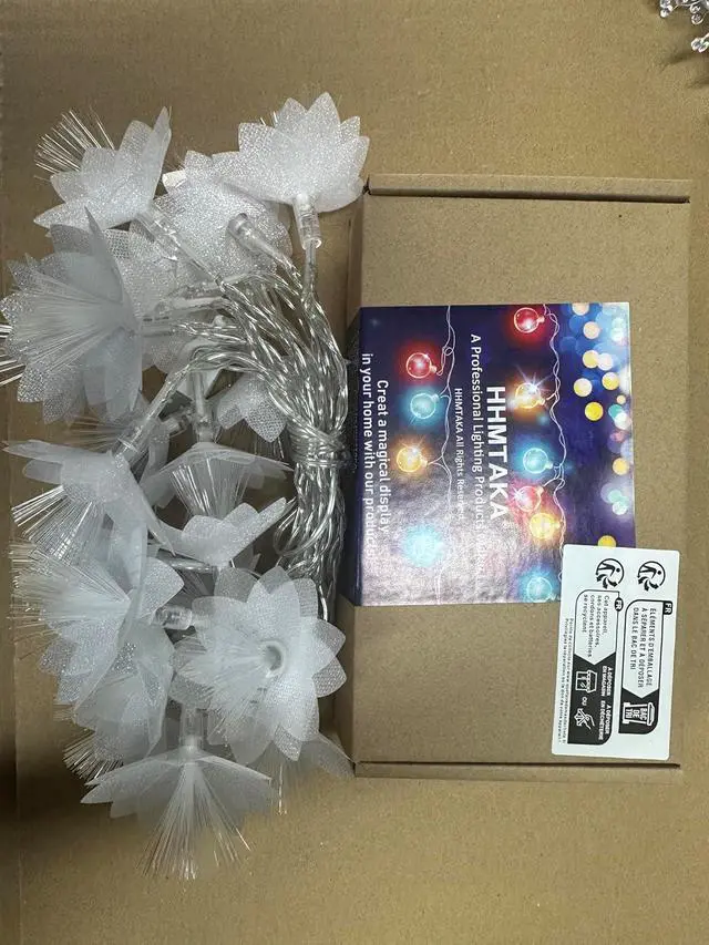 Alt view image 7 of 7 - 20 Warm White LED Indoor White Decorative Flower String