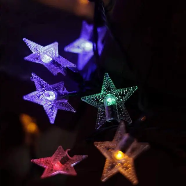 Alt view image 4 of 7 - Star Shape Solar String Lights 50 LED - Outdoor Waterproof Fairy Lights for Garden