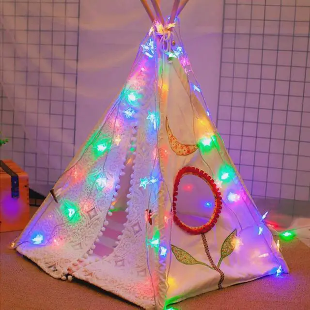 Alt view image 5 of 7 - Star Shape Solar String Lights 50 LED - Outdoor Waterproof Fairy Lights for Garden