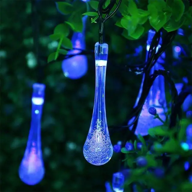 Alt view image 3 of 7 - Solar Waterdrop String Lights Waterproof