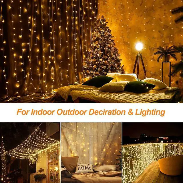 Alt view image 2 of 7 - Curtain Lights Indoor Outdoor 200 LED 2m x 2m Fairy Lights