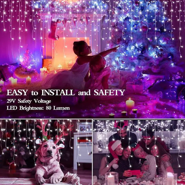 Alt view image 3 of 7 - 50M 1600LED Outdoor Christmas Lights Plug in 8 Modes