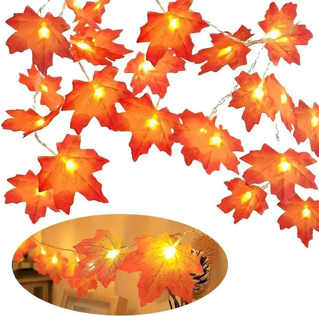 Main image of Fall Maple Leaf Orange Fairy Lights