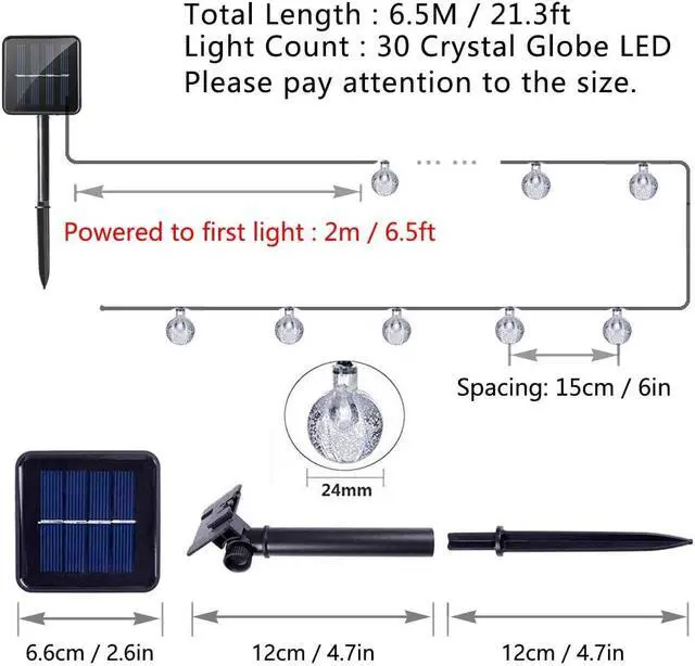 Alt view image 5 of 7 - Solar String Lights Outdoor Garden
