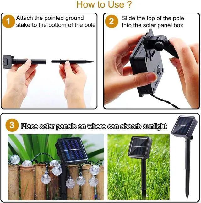 Alt view image 6 of 7 - Solar String Lights Outdoor Garden