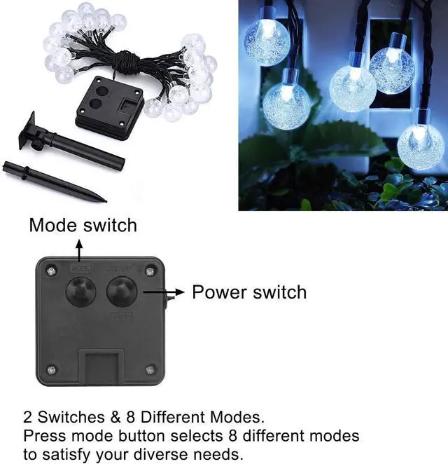 Alt view image 7 of 7 - Solar String Lights Outdoor Garden