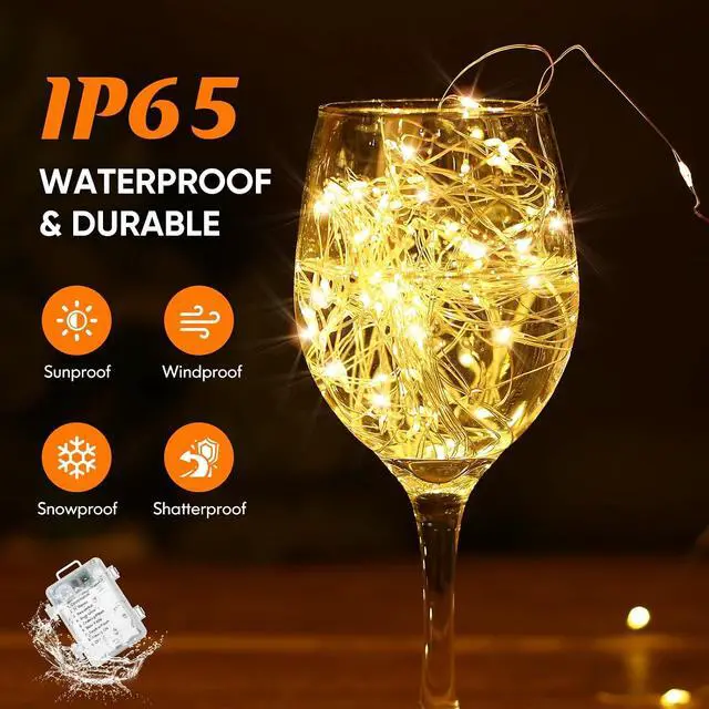 Alt view image 2 of 7 - 2 Pack Fairy Lights Battery Operated with Remote Control Timer