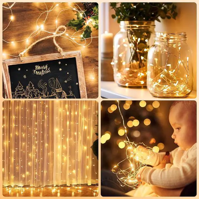 Alt view image 7 of 7 - 2 Pack Fairy Lights Battery Operated with Remote Control Timer