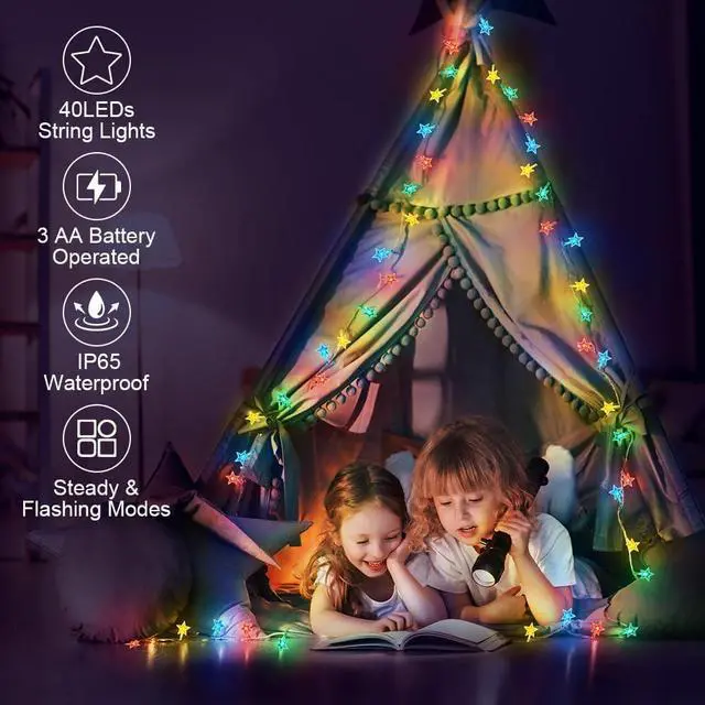 Alt view image 3 of 7 - Snowflake Fairy Lights