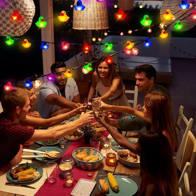 Alt view image 4 of 7 - 60/100 LED Rubber Duck String Lights Valentines Tree Decor