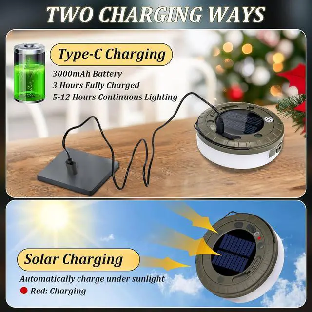 Alt view image 5 of 7 - 10M 2-in-1 Portable Lantern & RGB String Lights with 8 Modes
