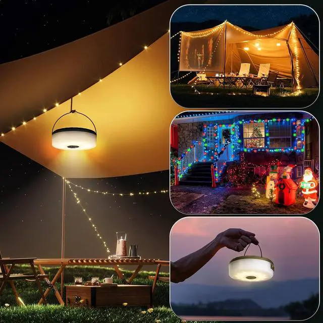 Alt view image 7 of 7 - 10M 2-in-1 Portable Lantern & RGB String Lights with 8 Modes