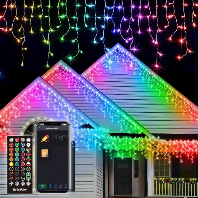 Main image of Smart Icicle Lights Outdoor 10M 299LED 69 Drops