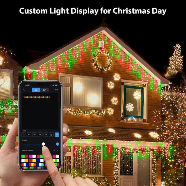 Alt view image 2 of 6 - Smart Icicle Lights Outdoor 10M 299LED 69 Drops