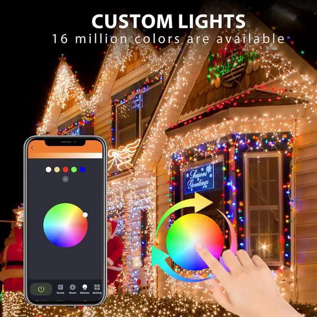 Alt view image 5 of 6 - Smart Icicle Lights Outdoor 10M 299LED 69 Drops