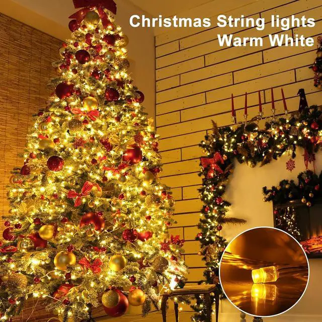 Alt view image 5 of 7 - 2 Pack Red White Christmas Tree Lights Battery Powered