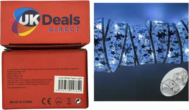Alt view image 3 of 7 - Christmas Ribbon LED Strip Light 5m Holiday String Light