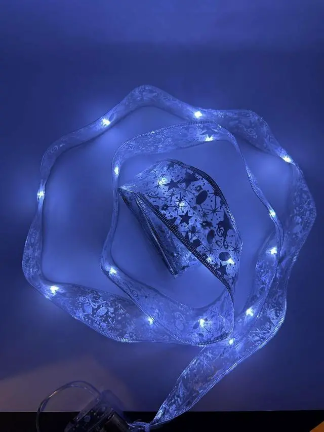 Alt view image 7 of 7 - Christmas Ribbon LED Strip Light 5m Holiday String Light