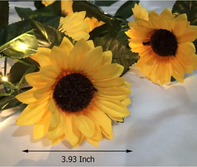 Alt view image 3 of 7 - 2 Pack 60LED Artificial Sunflower Garland String Lights