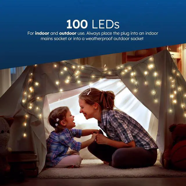 Alt view image 3 of 7 - LED Plug-in Christmas Lights - Waterproof Holiday String Lights with Remote