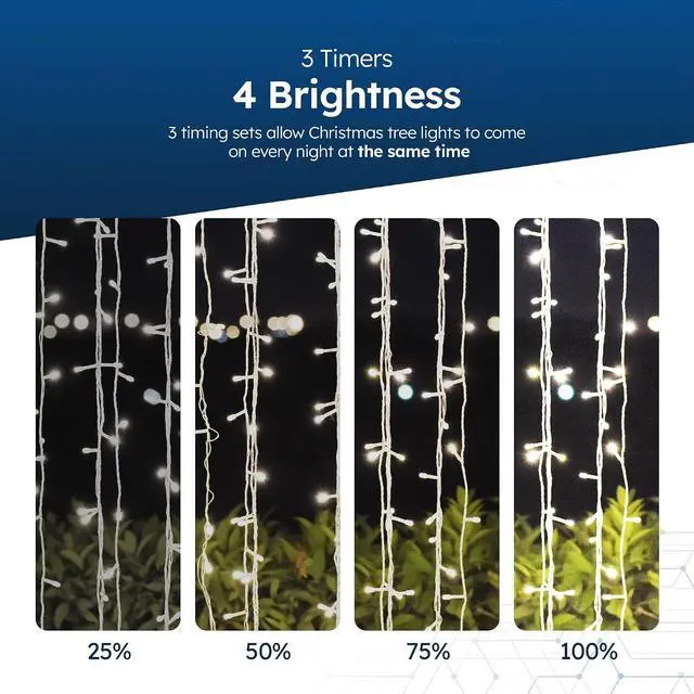 Alt view image 7 of 7 - LED Plug-in Christmas Lights - Waterproof Holiday String Lights with Remote