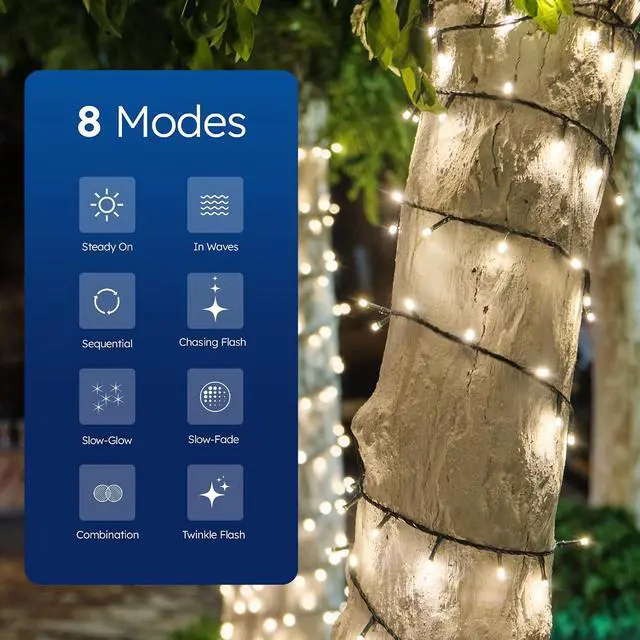 Alt view image 6 of 7 - LED Plug-in Christmas Lights - Waterproof Holiday String Lights with Remote