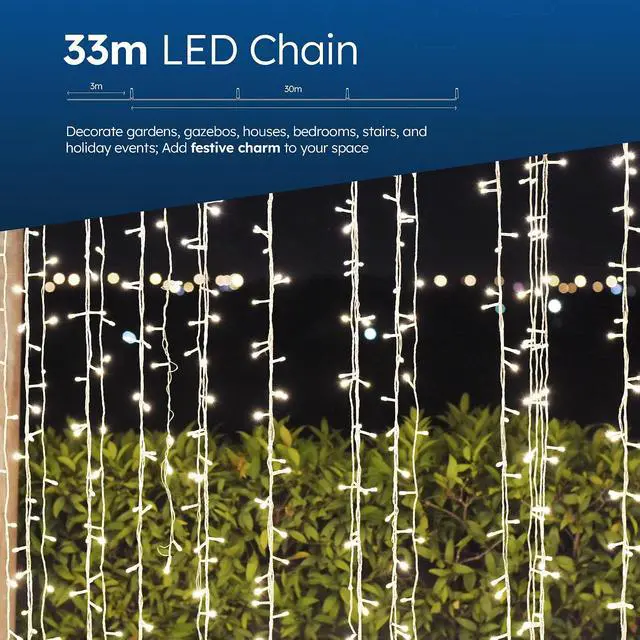 Alt view image 5 of 7 - LED Plug-in Christmas Lights - Waterproof Holiday String Lights with Remote