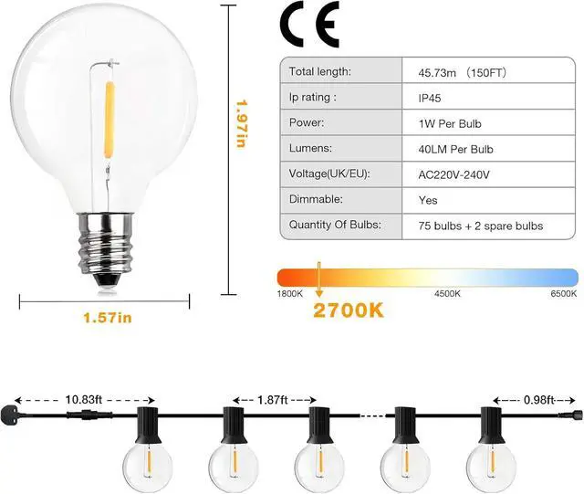 Alt view image 5 of 7 - 150FT Garden Lights Mains Powered