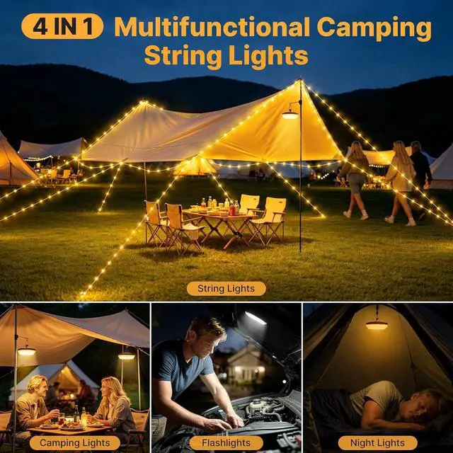 Alt view image 7 of 7 - Camping String Lights