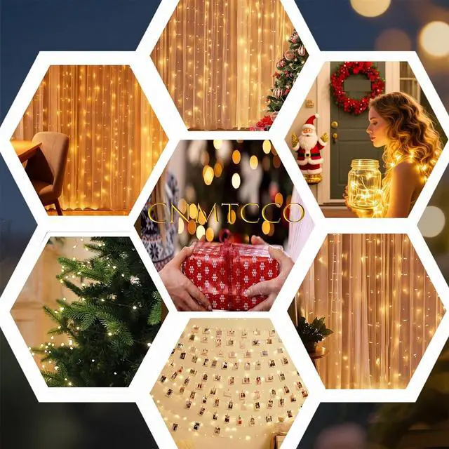Alt view image 5 of 7 - Curtain Fairy Lights Indoor 3m x 3m 300 LED