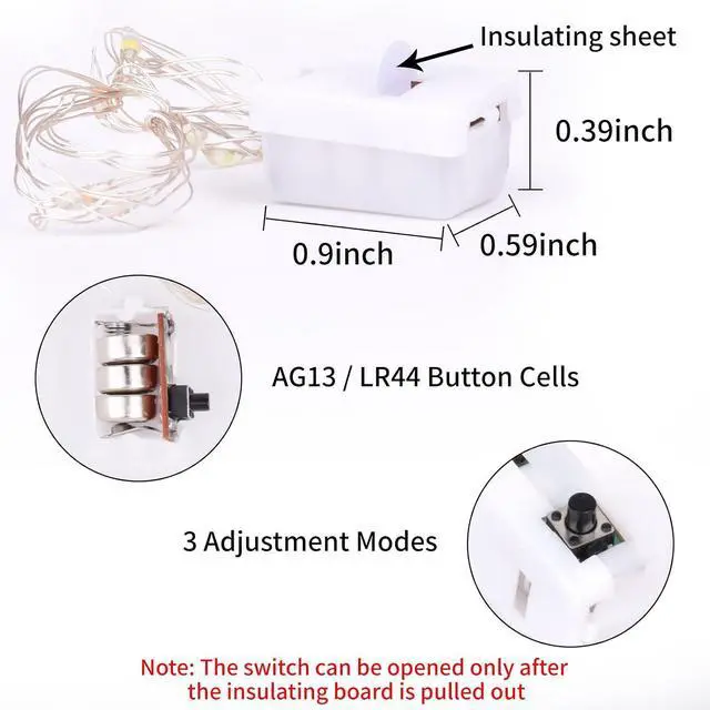 Alt view image 2 of 7 - 10 Pack LED Fairy String Lights 3M/30 LEDs Battery Operated