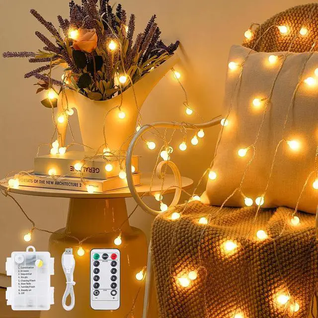 Main image of Globe Fairy Lights Warm White String Lights with Remote