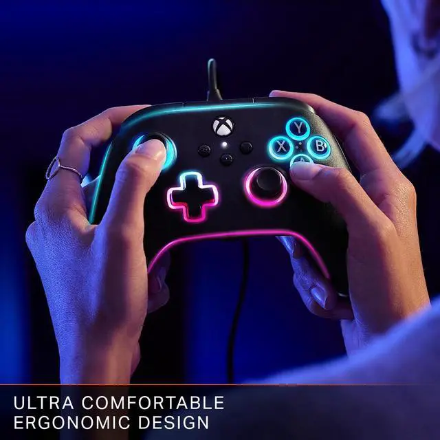 Alt view image 6 of 7 - PowerA Advantage Wired Controller for Xbox Series X|S with Lumectra - Black, gamepad, wired video game controller, gaming controller, works with Xbox One and Windows 10/11, officially licensed