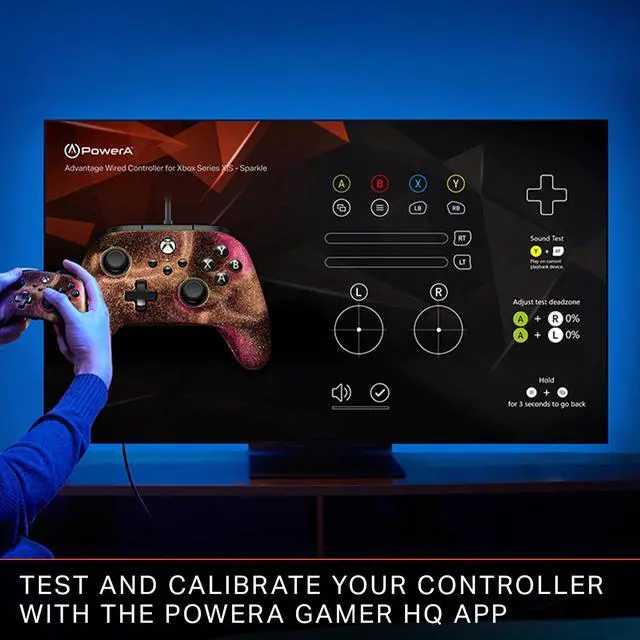 Alt view image 7 of 7 - PowerA Advantage Wired Controller for Xbox Series X|S with Lumectra - Black, gamepad, wired video game controller, gaming controller, works with Xbox One and Windows 10/11, officially licensed