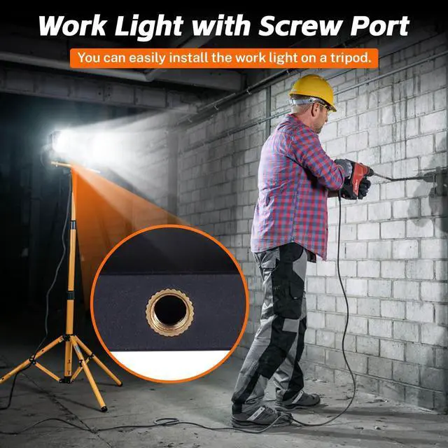 Alt view image 7 of 7 - KunHe 2 PCS Magnetic Rechargeable Work Light,4000mAh 840 Lumens,Stepless Dimming Mechanic car Light,32 Hours Long Runtime Magnetic Shop Light 330° Rotatable Portable Lamp with Hook, for Emergency work