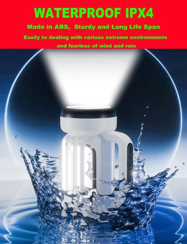 Alt view image 4 of 7 - Handheld LED Searchlights Lantern High Power Big Flashlights, 16000LM 5 Lighting Modes Rechargeable Outdoors Camping Hunting Lamp Portable COB Spotlight Work Light for Emergency