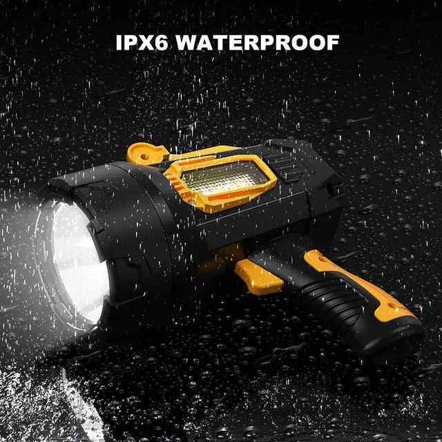 Alt view image 6 of 7 - MIXILIN Rechargeable Spotlight 2,000,000 Lumens, Super Bright LED Spotlight Flashlight Outdoor with COB Light & Foldable Tripod, Long Lasting Large Handheld Spot Light for Boating Camping