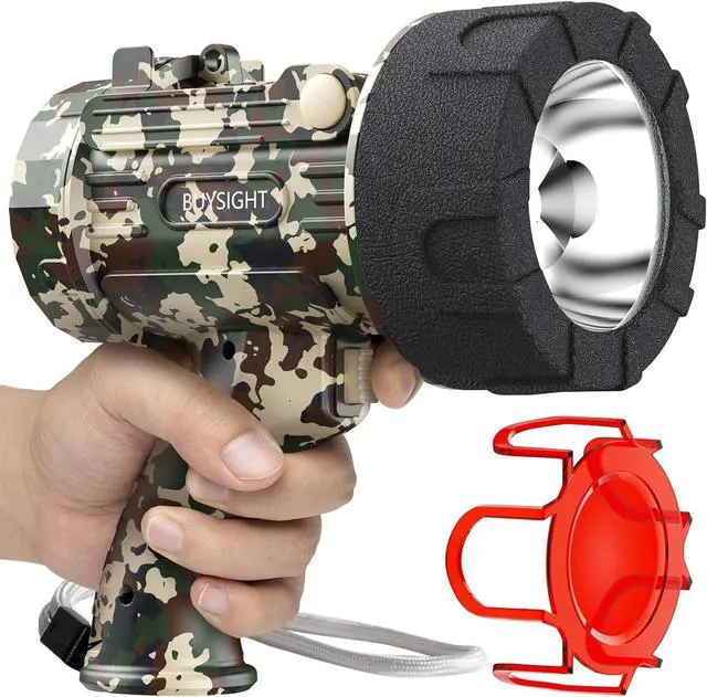 Main image of BUYSIGHT Turbo 2000000LM Rechargeable Spotlight Flashlight, IP67 Impact Resistant Searchlight, Foldable Stand Red Filter Waterproof Hunting Lamp(Camouflage Green)